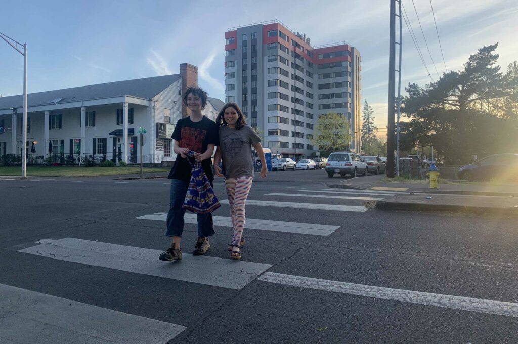 kids crossing street