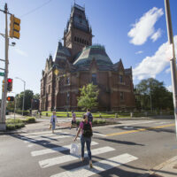 Crossing the street in Boston